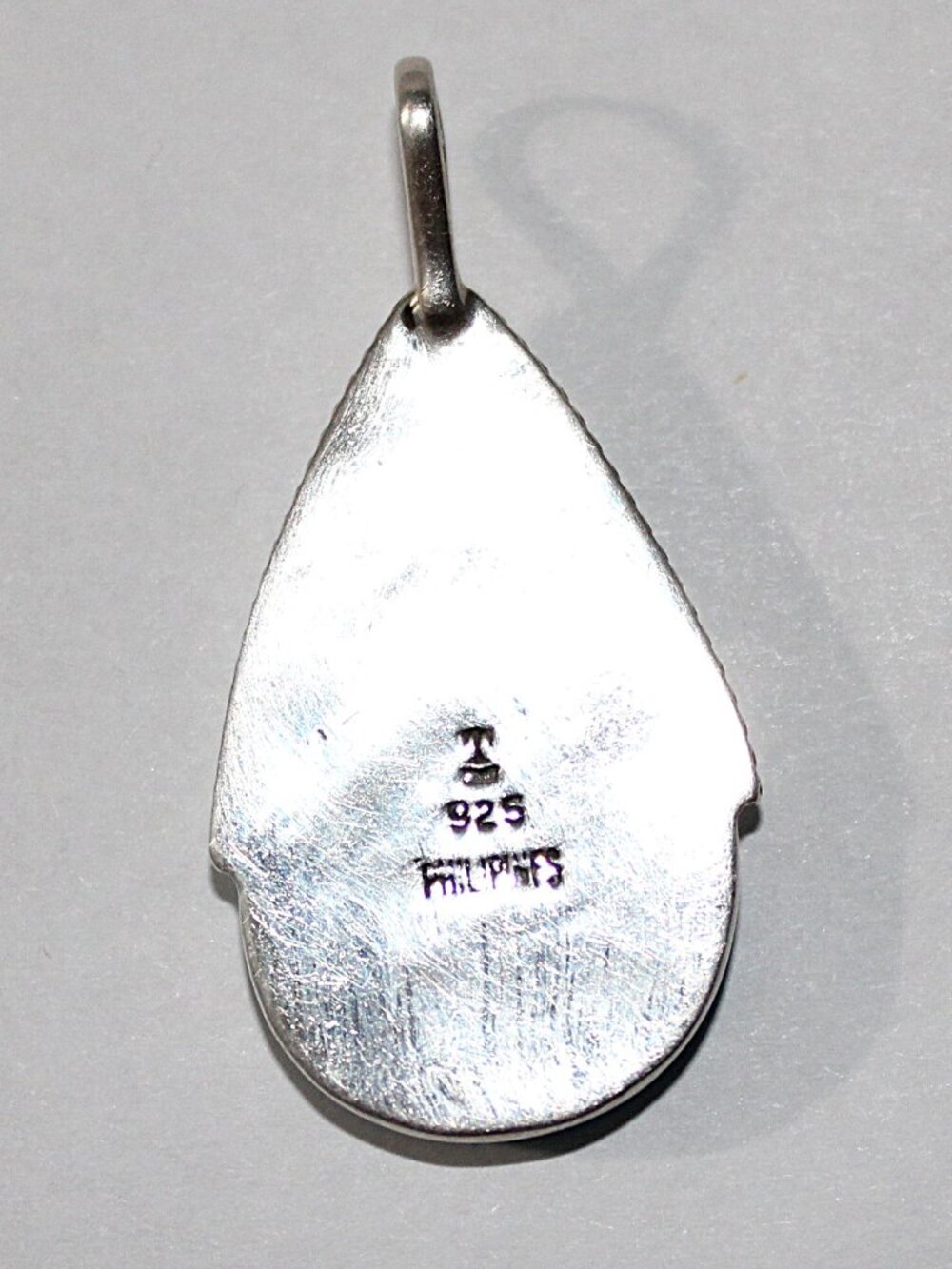 Sterling Silver Faux Turquoise Pendant - Picture 2 of 5